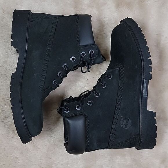 **HOST PICK** TIMBERLAND KIDS' 6” BLACK PREMIUM WATERPROOF CASUAL BOOTS, SIZE 5 - Picture 5 of 12